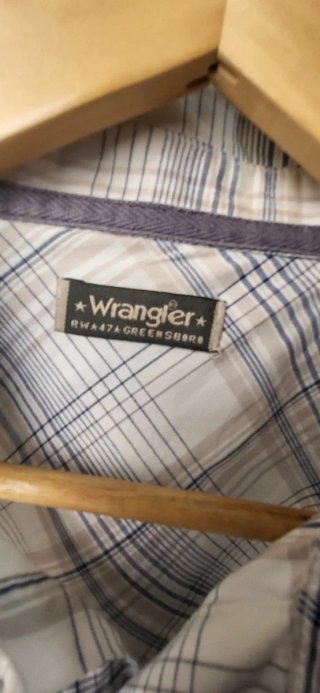 Camisa Wrangler Cuadros Gris y Blanco
