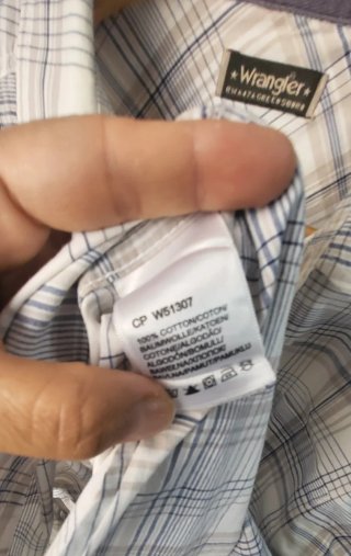 Camisa Wrangler Cuadros Gris y Blanco