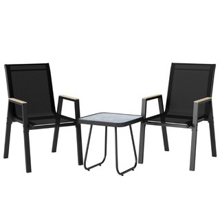 Set Bistrò da Esterni 3 Pezzi, Tavolino con Piedin