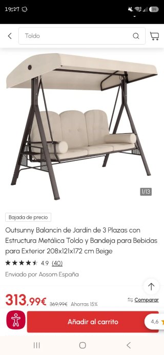 Balancín de forja para jardín
