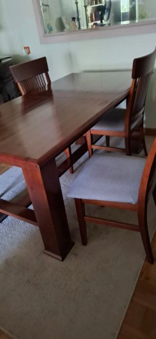 Mesa extensible madera + 6 sillas