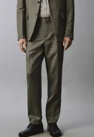 Pantalón de vestir Zara hombre verde oliva