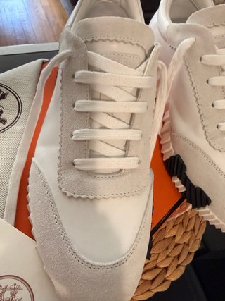 Zapatillas Hermes Blancas y Negras Talla 42
