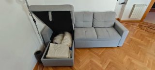 Sofá Cama Chaise Longue Gris 215