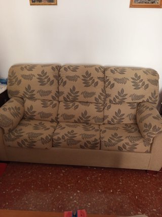 Sofá Cama Beige y Multicolor