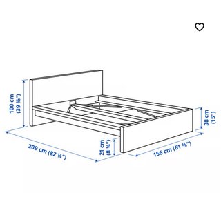 Cama IKEA MALM blanca + 2 cajones de almacenaje