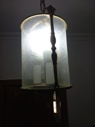 Farol vintage metal y cristal
