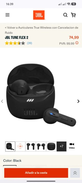 Auriculares JBL TUNE FLEX 2 Negros