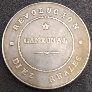 🇪🇦 2 MONEDAS CANTONALES 5 PESETAS Y 10 REALES