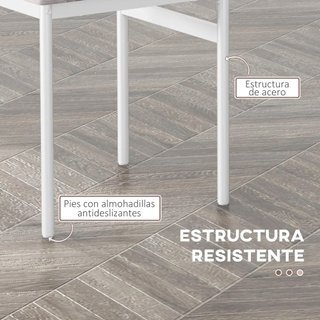 Conjunto de Comedor 1 Mesa y 4 Silla Pies Acero