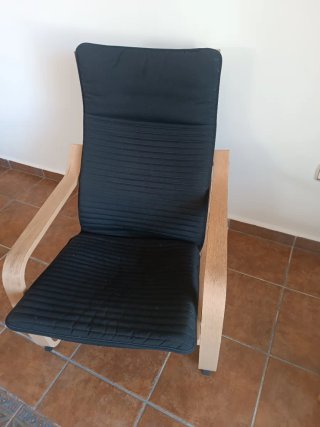 Sillones Ikea Madera Tela Negro y Gris.