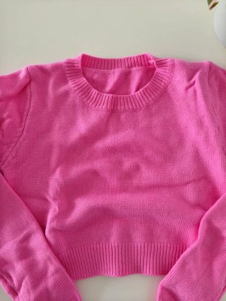 Jersey Crop Top Rosa Shein Talla XS