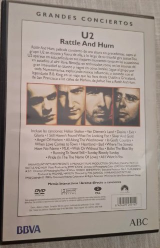Lote U2 Rattle and Hum CD y DVD