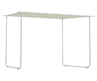 Pérgola de jardín blanca y beige