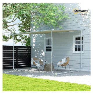 Pérgola de jardín blanca y beige
