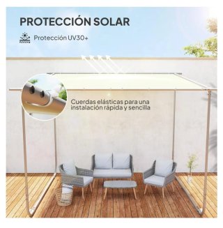 Pérgola de jardín blanca y beige