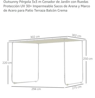 Pérgola de jardín blanca y beige