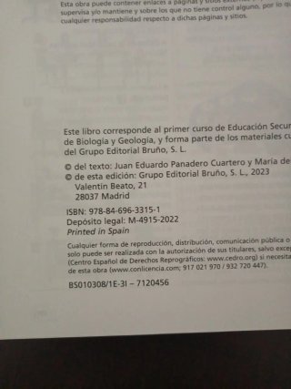 Biología y geología, 1 ESO, 3  Volumenes