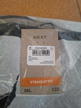 Pantalones Chinos Rectos Next Negro 36L Euro 46