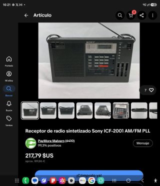 Radio Sony ICF-2001 FM/AM PLL Sintetizada