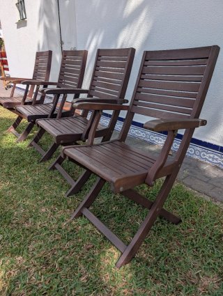 Sillas de teca para jardín/terraza