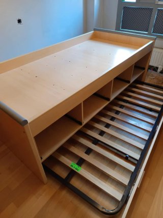 Cama nido con cajones y dos colchones de 90x1,90