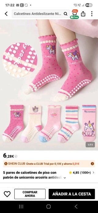 5 pares calcetines unicornio niña 4-6 años NUEVOS