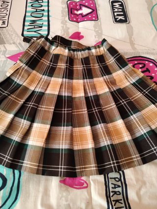 Falda uniforme escolar cuadros talla 8