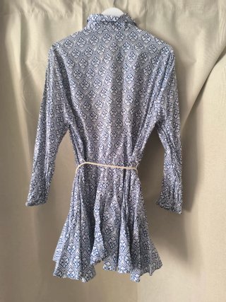 Vestido Zara Estampado Azul Talla XXL