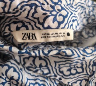 Vestido Zara Estampado Azul Talla XXL