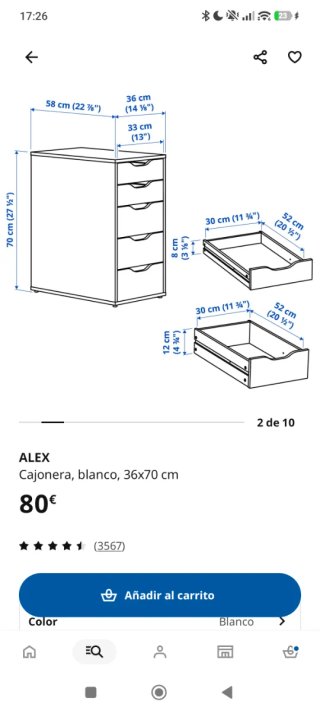 Cajonera IKEA ALEX Negra
