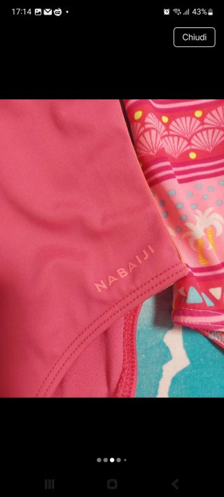 Set 3 costumi + ciabattine bimba età 5 anni