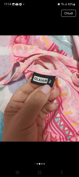 Set 3 costumi + ciabattine bimba età 5 anni