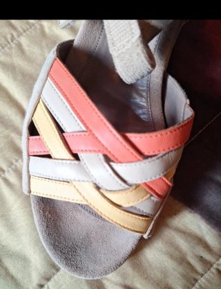 Sandali donna con fasce colorate taglie comode