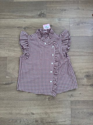 Conjunto Boho Blusa y Falda Cuadros