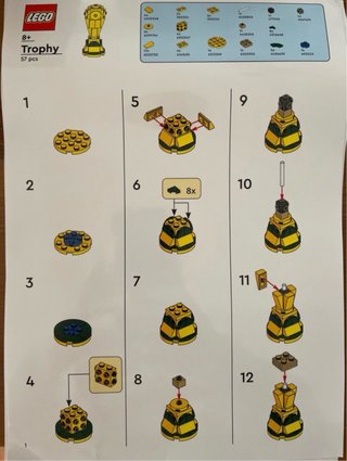 LEGO Trofeo 57 piezas. 2 unidades