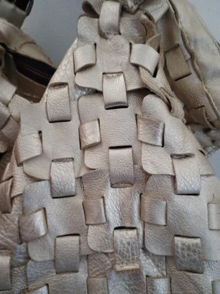 Bolso DMR Cuero Beige/dorado claro