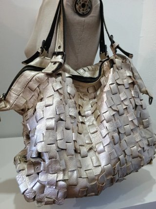 Bolso DMR Cuero Beige/dorado claro