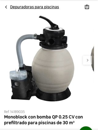 Depuradora piscina Monoblock QP 0.25 CV