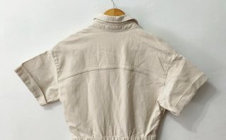 Mono corto vaquero crema Zara mujer Talla S