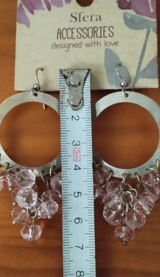 Pendientes Sfera Aro Colgante Lila
