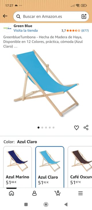 Tumbona de madera azul claro