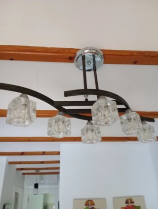 Lámpara moderna 6 luces hierro y acero