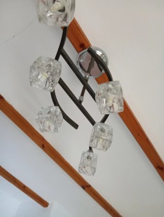 Lámpara moderna 6 luces hierro y acero
