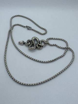 Colgante de serpiente plateado