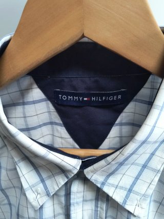 Camisa Tommy Hilfiger cuadros azul y blanco
