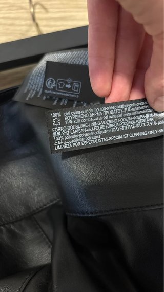 Falda Massimo Dutti Piel Negra