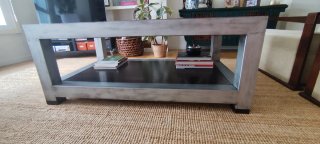 Mesa de centro industrial madera y metal