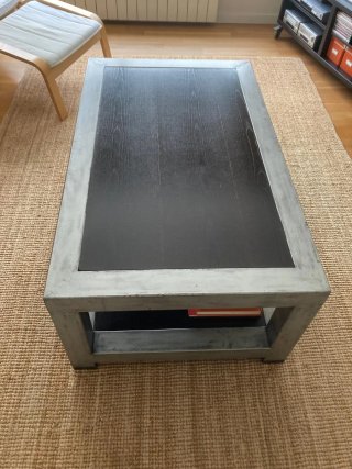Mesa de centro industrial madera y metal