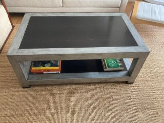 Mesa de centro industrial madera y metal